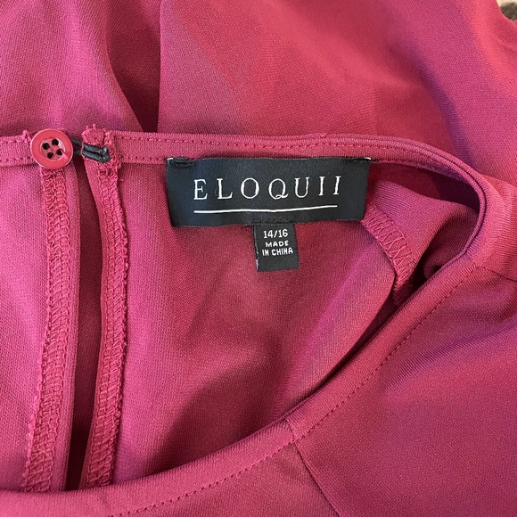 Eloquii 3/4 Sleeve Wrap Peplum Top. Size 14. - Picture 3 of 5